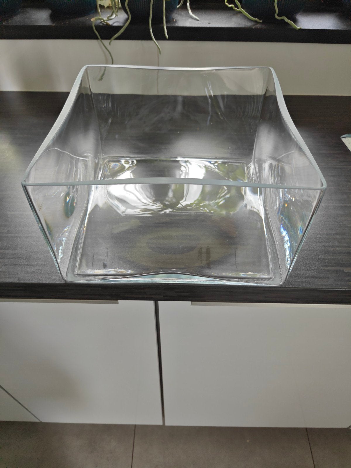 Moderne vierkante glazen vaas / decoratieschaal, Dieren en Toebehoren, Ophalen