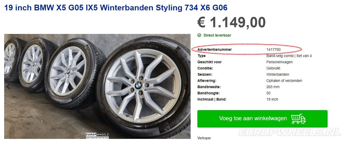Advertentie reserveren ( zoek het advertentie nummer dat, Ophalen, -, -, Nieuw