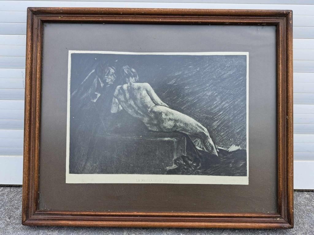 Gravure la messagere du diable de Félicien rops, Antiquités & Art, Enlèvement ou Envoi, Gravure