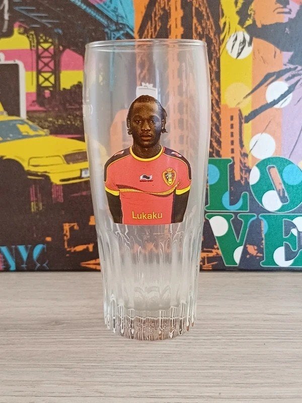 Lot de 8 verres Jupiler collector  Diables Rouges ( 2014), Collections, Envoi, Comme neuf, Verre ou Verres, Jupiler