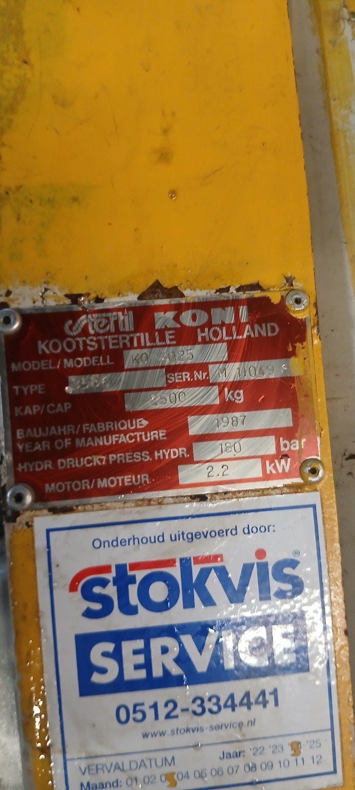 koni hefbrug 2500kg, Ophalen