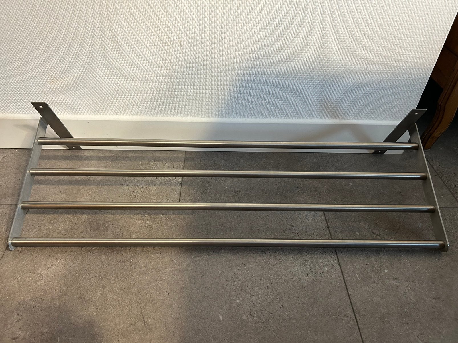 Wandplank wandrek Grundtal Ikea stainless steel 80 cm, Ophalen, Zo goed als nieuw