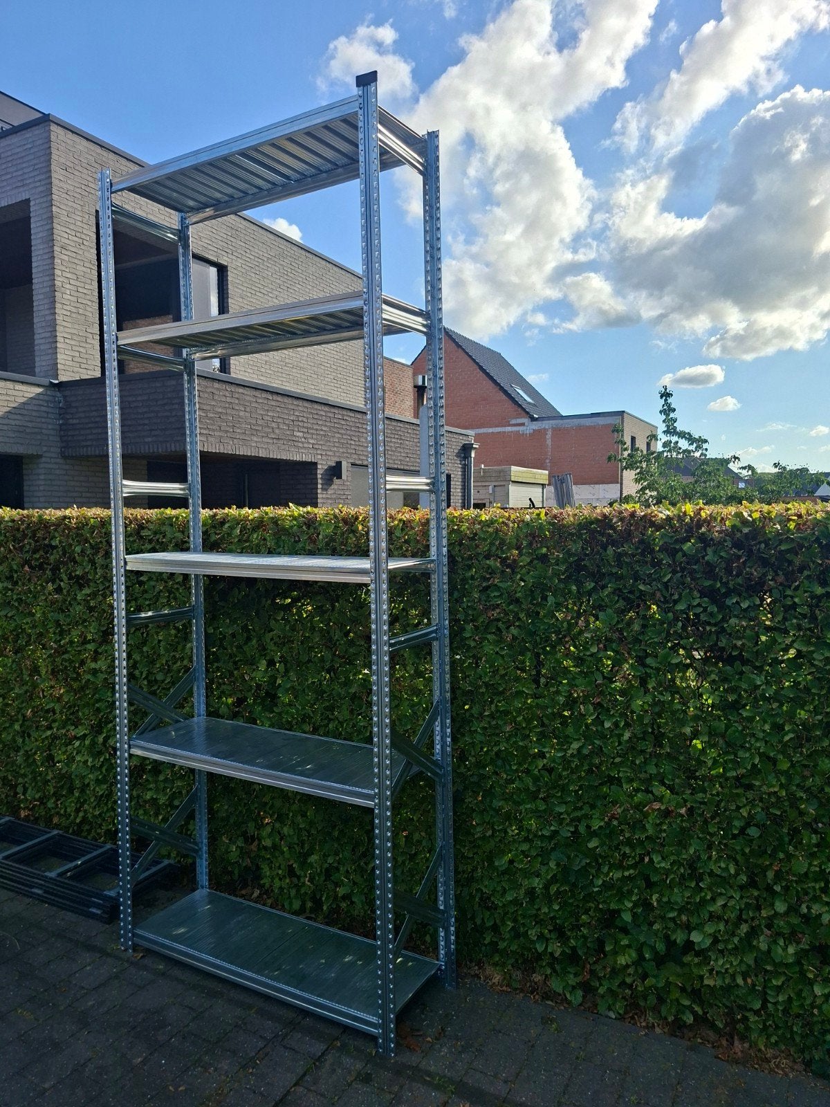 Magazijnrek/legbordstelling voor 7 rekken, Ophalen