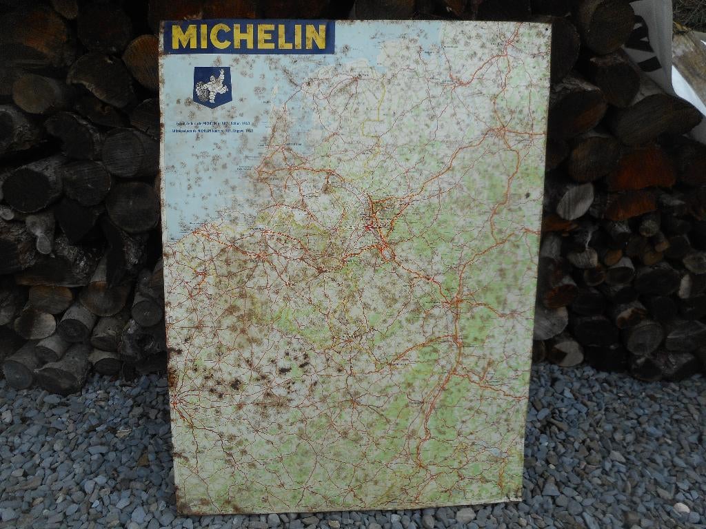 ancienne plaque MICHELIN en tôle 1963 ORIGINAL, Collections, Enlèvement