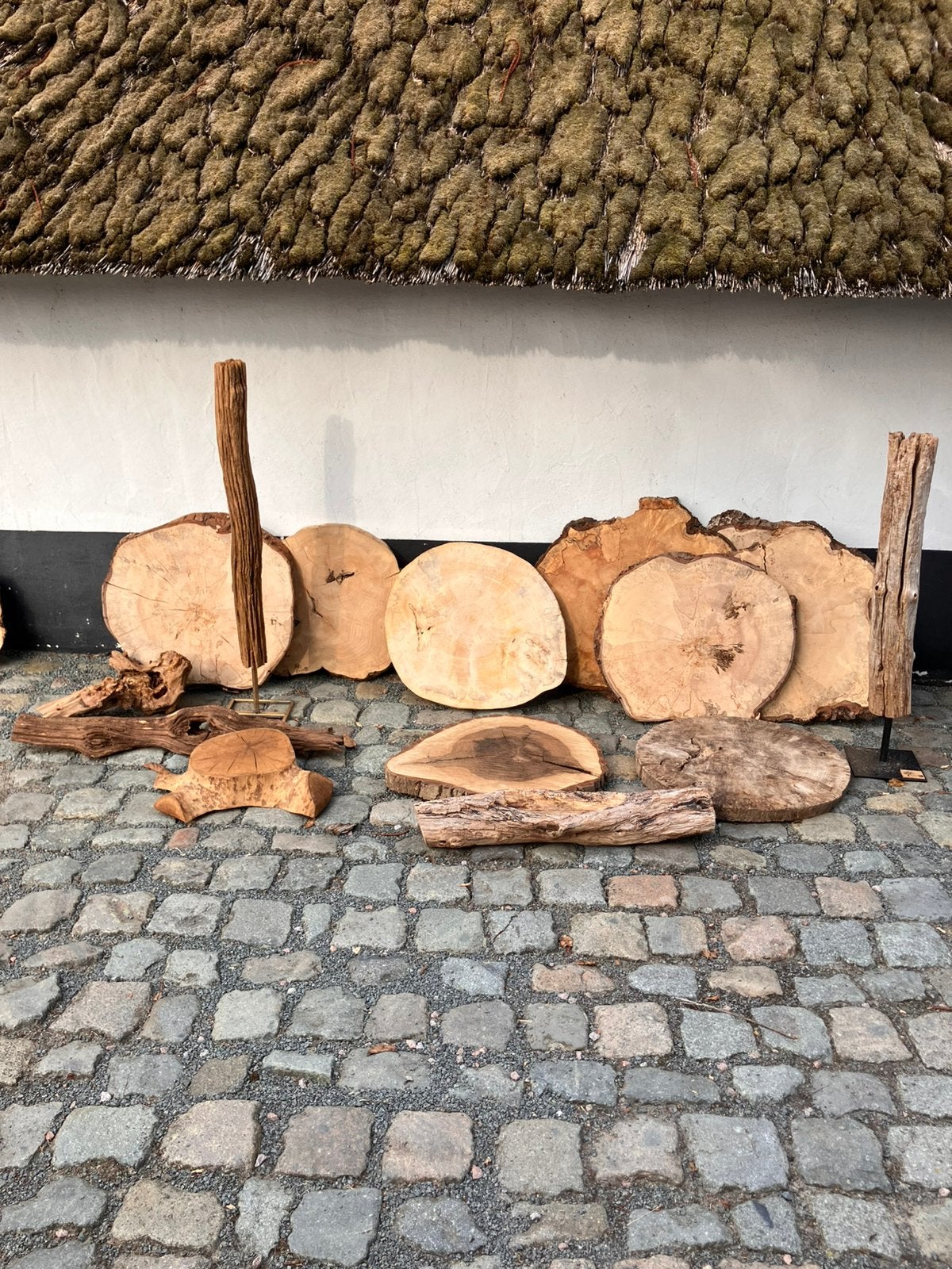 Boomschijven geschuurd + acacia hout stammen, Tuin en Terras, Ophalen, Planken