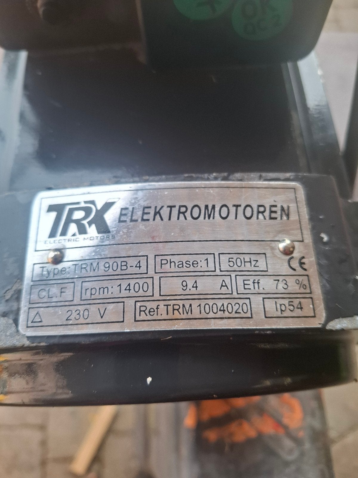 Moteur electrique monophasé., Bricolage & Construction, Enlèvement, Comme neuf, Moteur électrique, Moins de 1400 tpm
