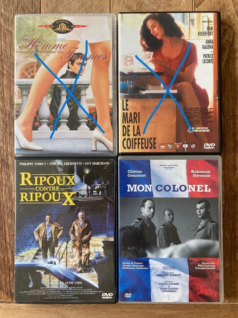 Films français à 2 €/pièce, Enlèvement ou Envoi, Utilisé, Français, Anglais