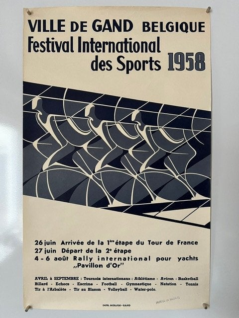 affiche Stad Gent, Festival International des sports 1958, Ophalen, Sport