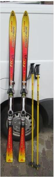 2 Prima Skilatten en 2 stokken van Fisher - 190cm, Ophalen, 180 cm of meer, Zo goed als nieuw, Ski's