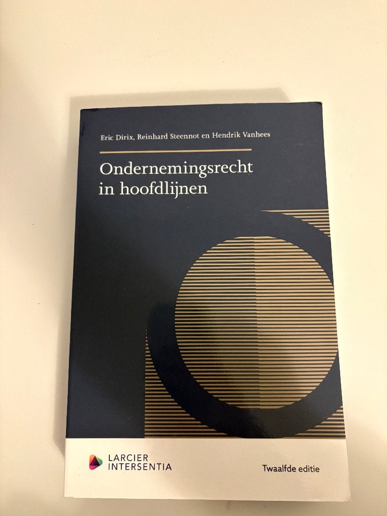 Ondernemingsrecht in hoofdlijnen, Enlèvement ou Envoi, Neuf, Enseignement supérieur, Larcier Intersentia