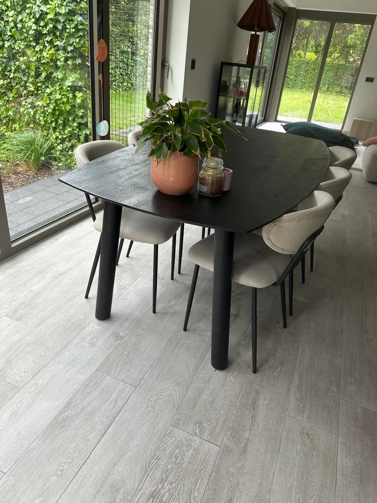 Eettafel leone zwart 200cm deens ovaal, Huis en Inrichting, Tafels | Eettafels, Ophalen, Zo goed als nieuw, Ovaal