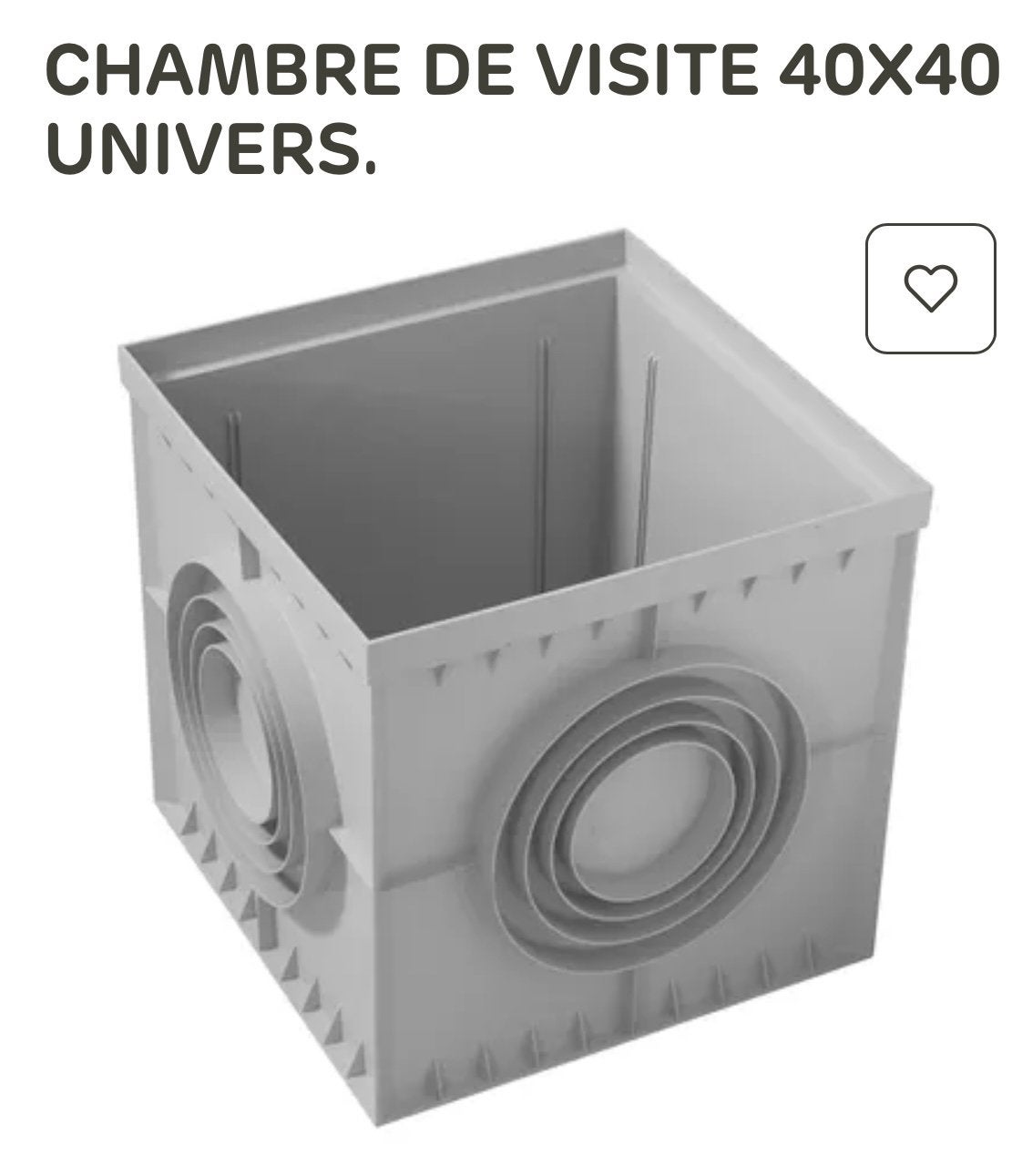 Chambre de visite avec couvercle 40/40, Bricolage & Construction, Neuf, 80 mm ou plus, PVC, Enlèvement