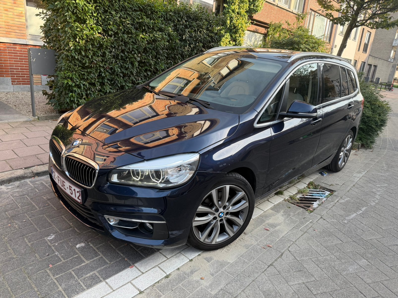 BMW 218D, Auto's, Monovolume, Blauw, 7 zetels, Leder