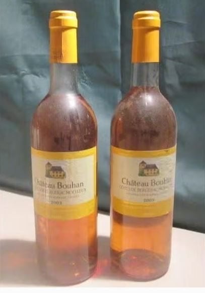 2 fois Château Bouhan - Côtes de Bergerac Moelleux - 2003, Enlèvement ou Envoi, Pleine, Comme neuf, Vin blanc