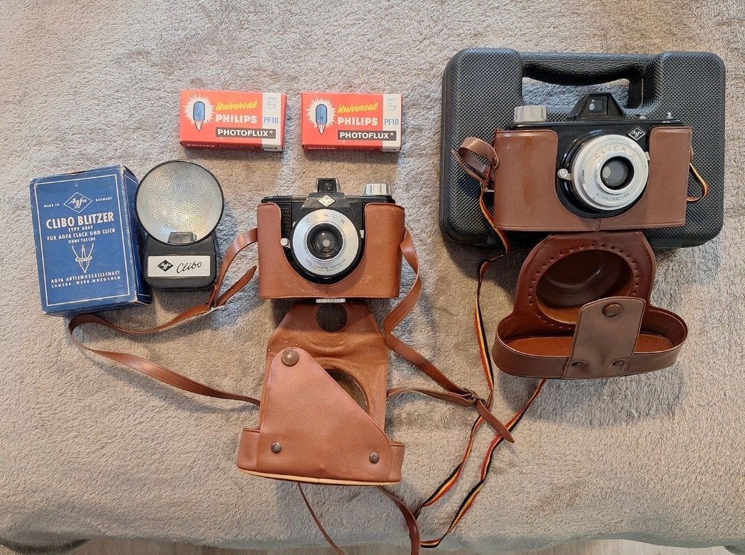 Twee oude fototoestellen Agfa, Ophalen, Gebruikt, Overige Merken