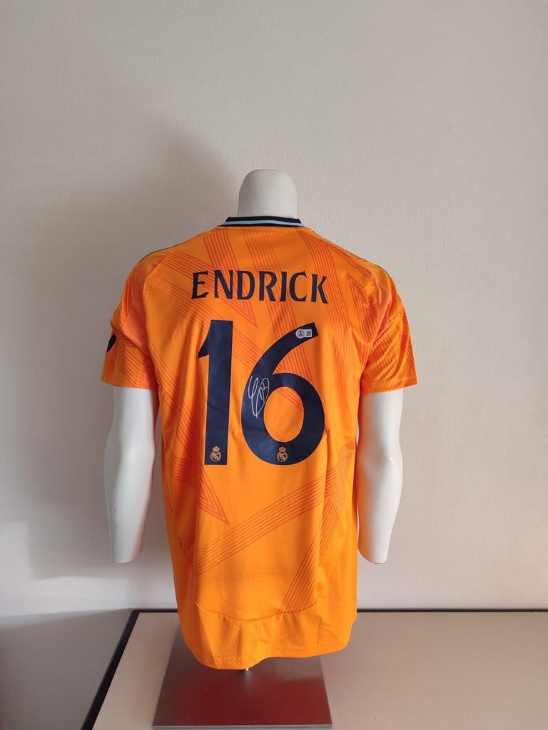 Endrick Felipe a signé le maillot du Real Madrid avec Becket, Enlèvement ou Envoi, Neuf, Maillot