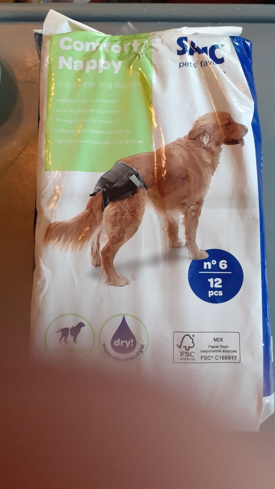 11 couches jetables pour chien taille 6 de 46 à 56 cm, Animaux & Accessoires, Accessoires pour chiens, Enlèvement ou Envoi