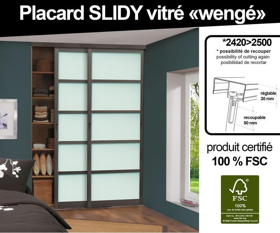Déstockage Placard coulissant wengé vitré, Enlèvement, Neuf, 150 à 200 cm, 200 cm ou plus
