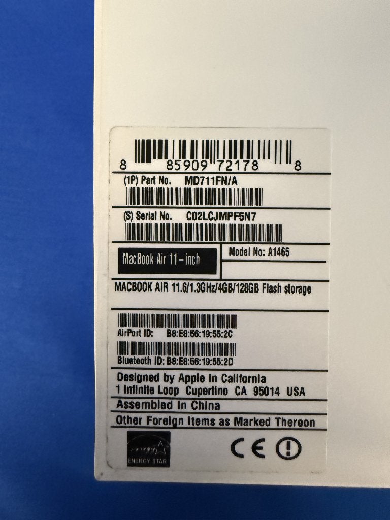 MacBook Air 11inch, Informatique & Logiciels, Apple Macbooks, 11 pouces, MacBook, Utilisé, Azerty