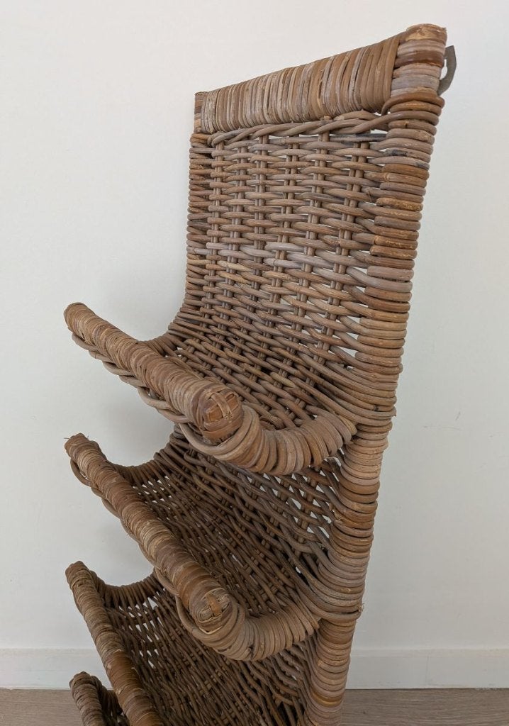 Vintage rotan tijdschriftenhouder / krantenhouder, Ophalen of Verzenden, Vintage