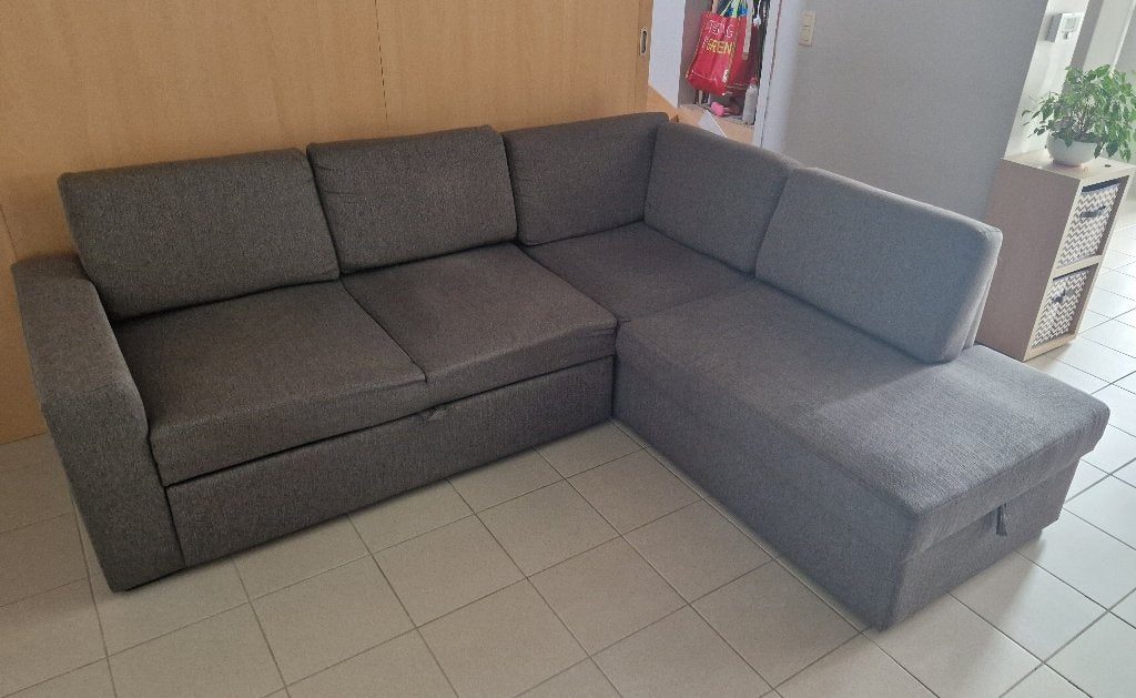Canapé convertible avec méridienne, Maison & Meubles, Canapés | Salons, Banc d'angle, Quatre personnes ou plus, Bois, Comme neuf