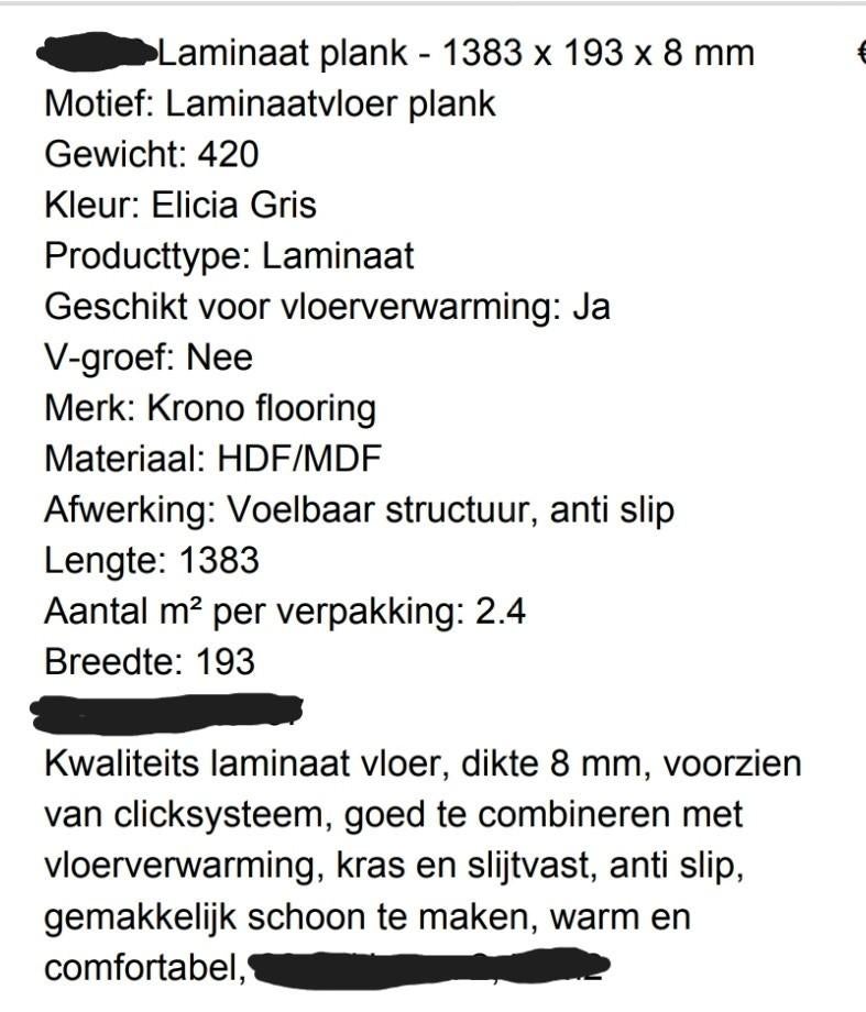 laminaat ong 30m² (nog in verpakking) - 1383 x 193 x 8 mm, Doe-het-zelf en Bouw, Ophalen, Nieuw, 10 m² of meer, Laminaat