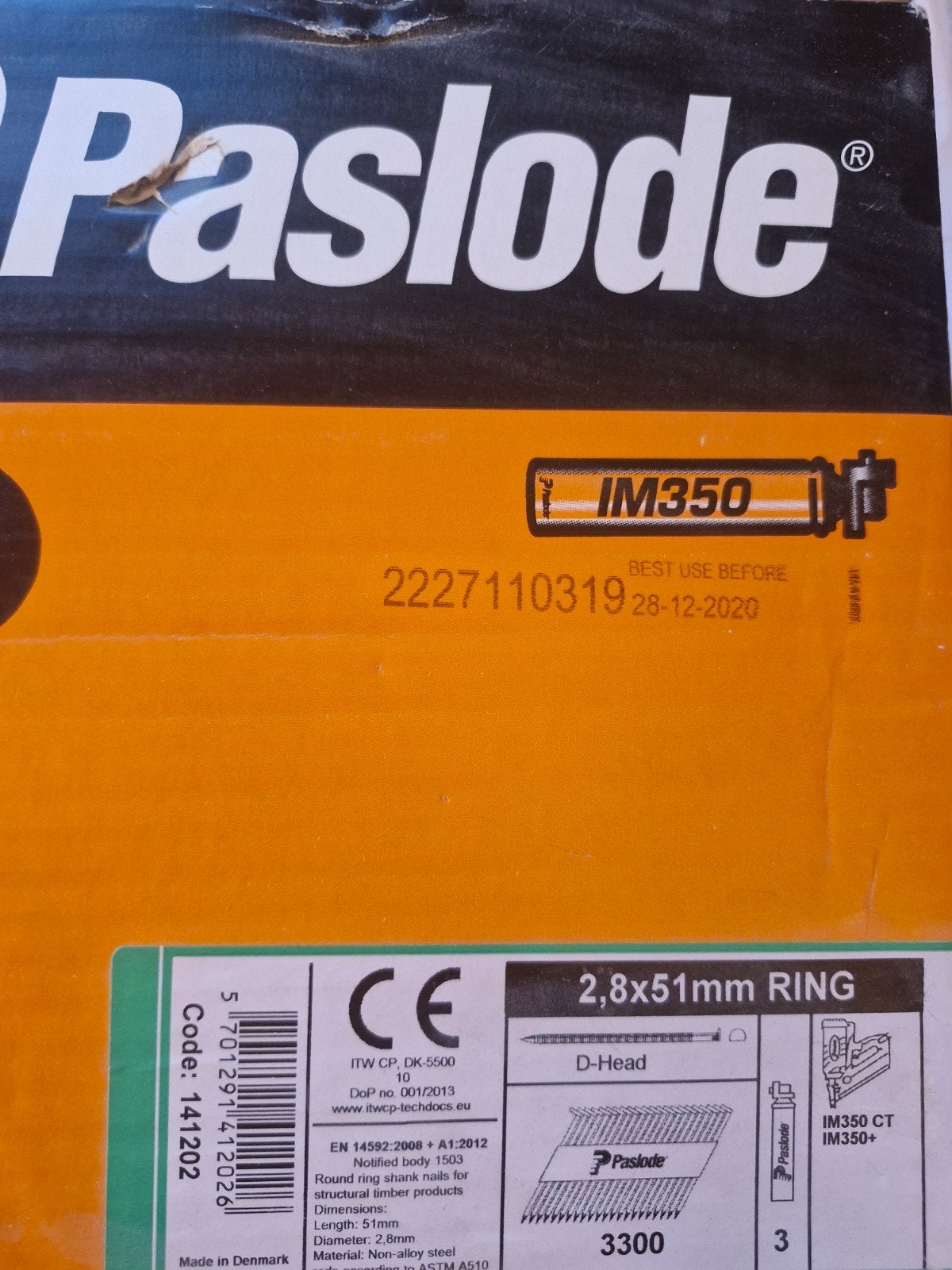 Paslode nagels +/- 2400 stuks. 2,8 x 51mm Ring, Ophalen, Nieuw, 50 tot 100 mm, Spijkers