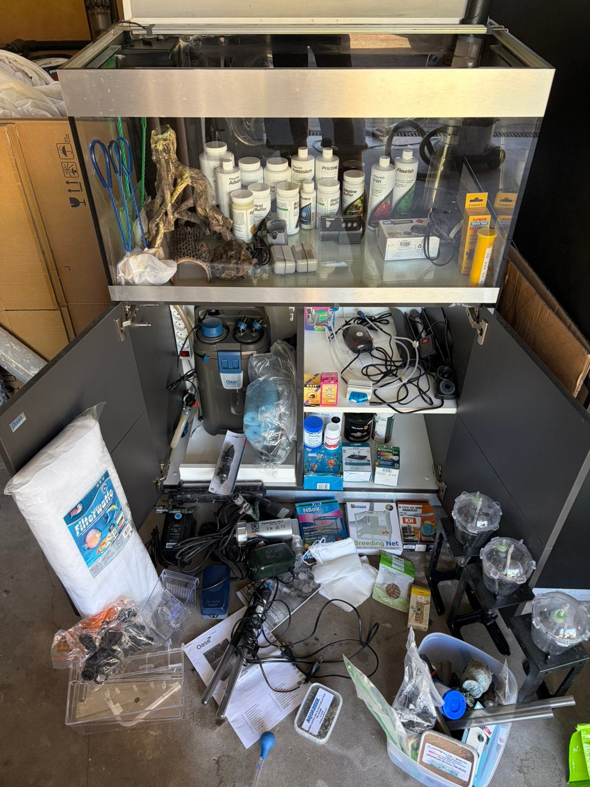 Oase HighLine 200 aquarium complete set met veel accessoires, Ophalen