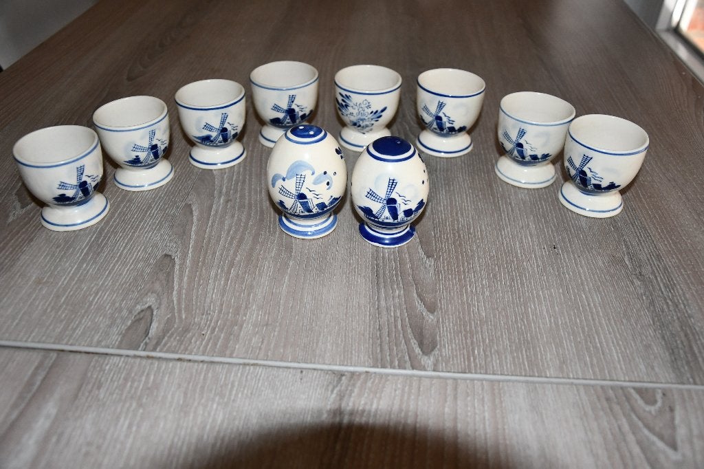 EIERDOPJES IN DELFTS BLAUW, Huis en Inrichting, Ophalen, Zo goed als nieuw