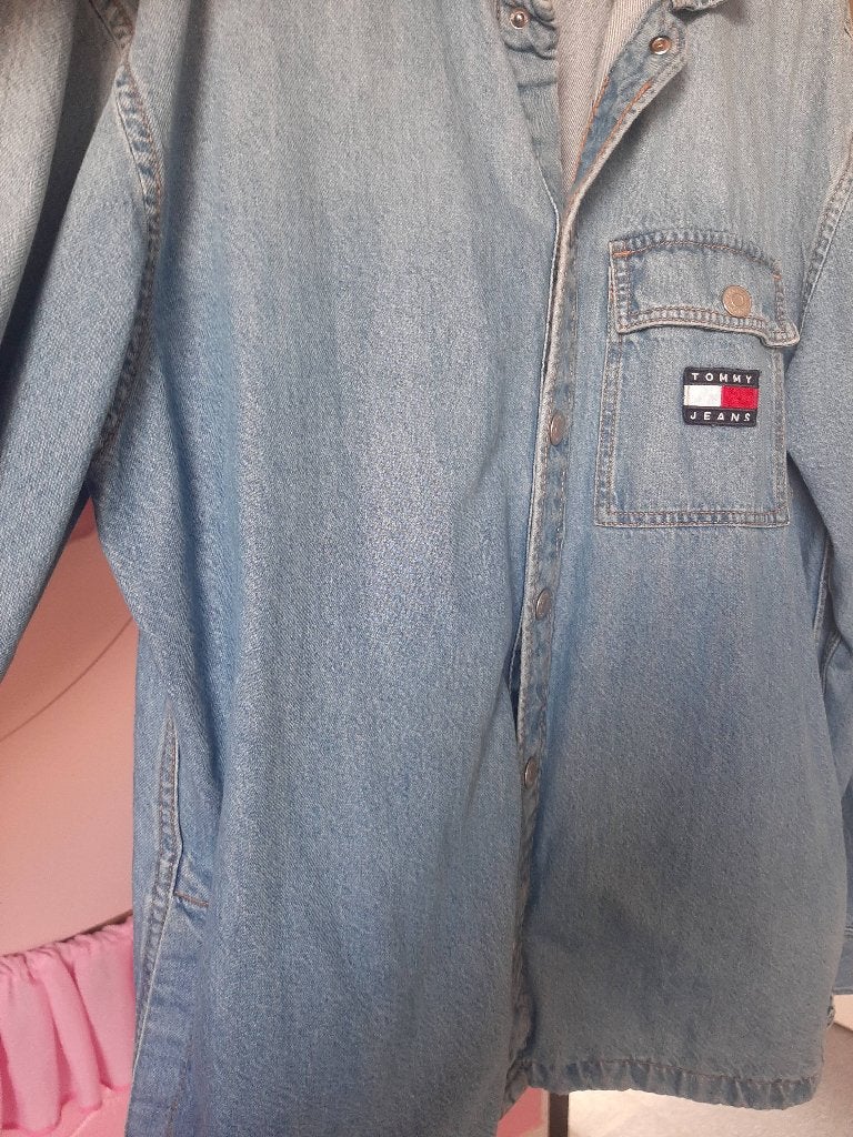 Tommy jeans overhemd voor heren, Kleding | Heren, Tommy Hilfiger, Zo goed als nieuw, Halswijdte 41/42 (L), Verzenden