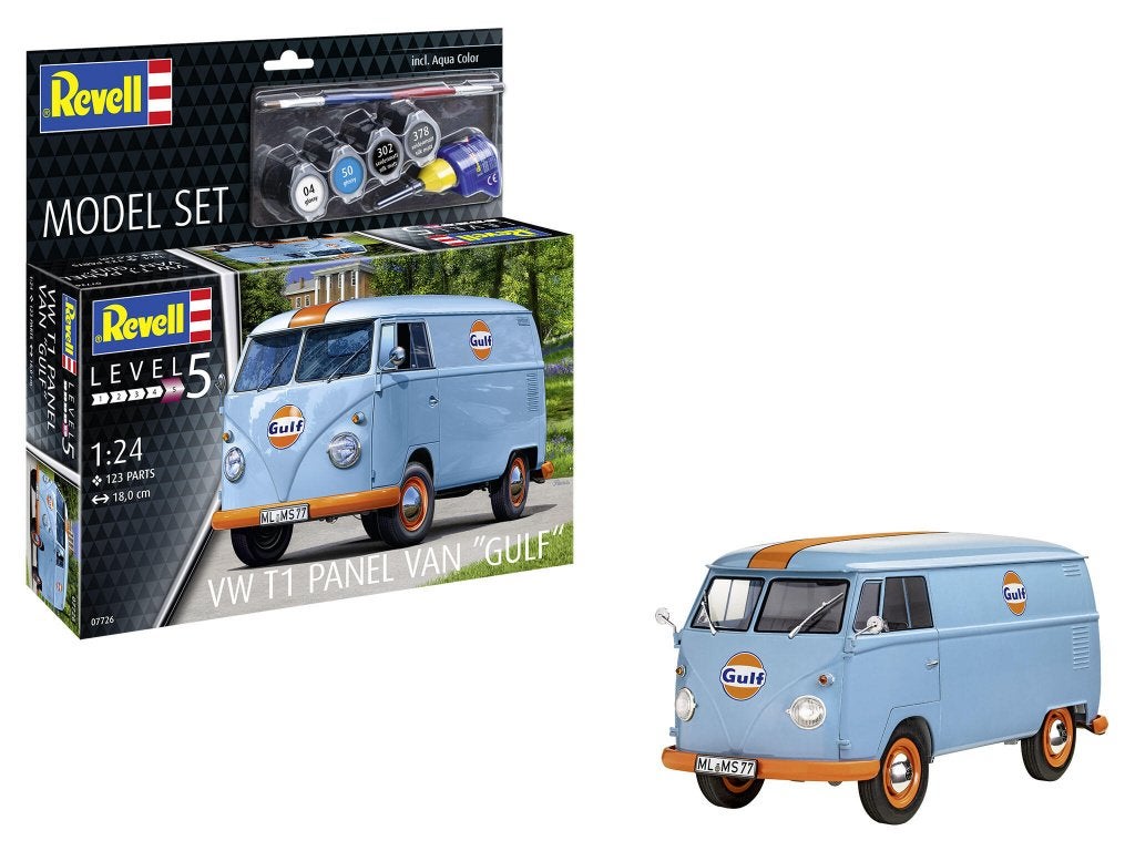 REVELL 67726 Model Set VW T1 panel van (livrée Gulf) 1/24, Hobby & Loisirs créatifs, Modélisme | Voitures & Véhicules, Neuf, Enlèvement ou Envoi