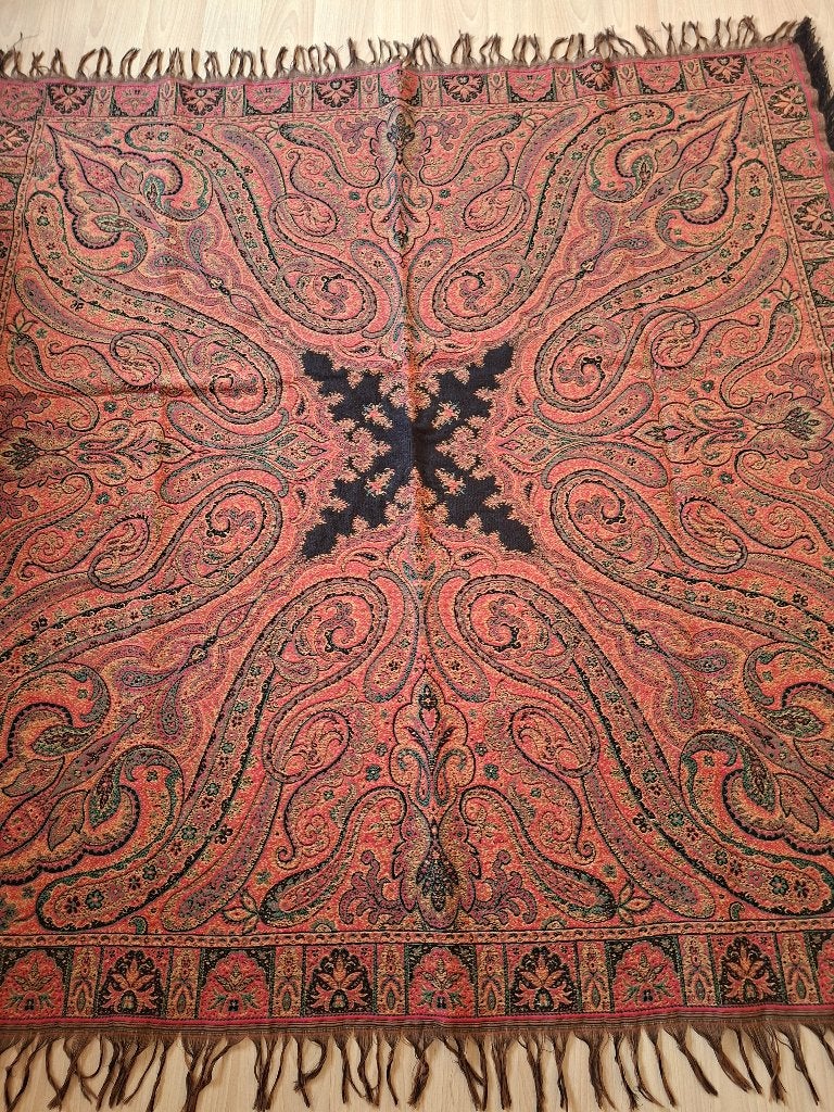 Vintage tafelkleed - vierkant, Huis en Inrichting, Tafelkleed, Ophalen of Verzenden, Vierkant, Meerkleurig