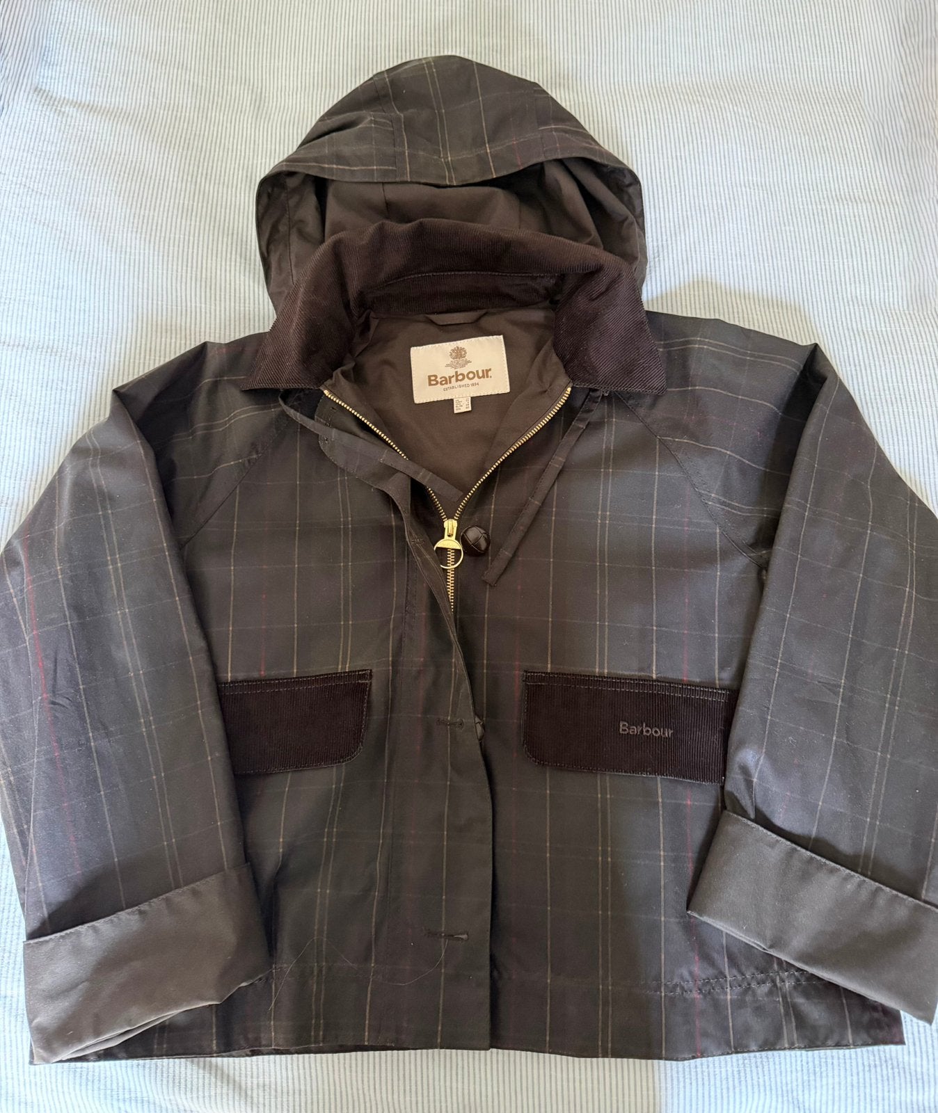 Barbour Adina Checked Wax Jacket, Kleding | Dames, Ophalen, Nieuw, Maat 36 (S), Bruin