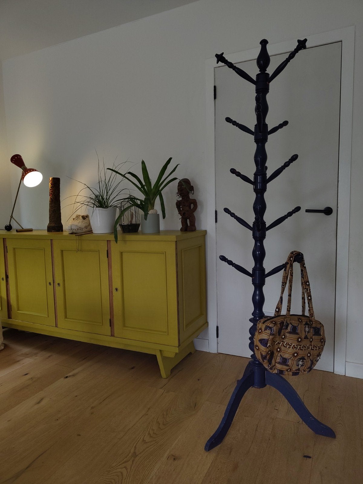 Vintage brocante houten staande kapstok, vloerkapstok, Huis en Inrichting, Woonaccessoires | Kapstokken, Ophalen, Zo goed als nieuw