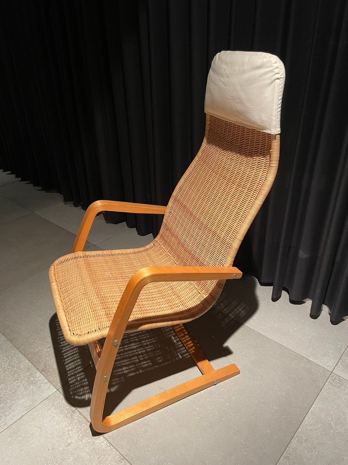 Vintage IKEA Öland fauteuil - Yngve Ekström – rotan/pitriet, Ophalen, Zo goed als nieuw, Hout