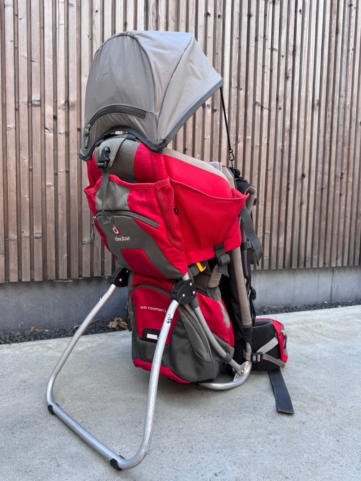Draagrugzak Deuter Kid Comfort 2 met regenkapje, Gebruikt, Overige typen, Rug, Ophalen