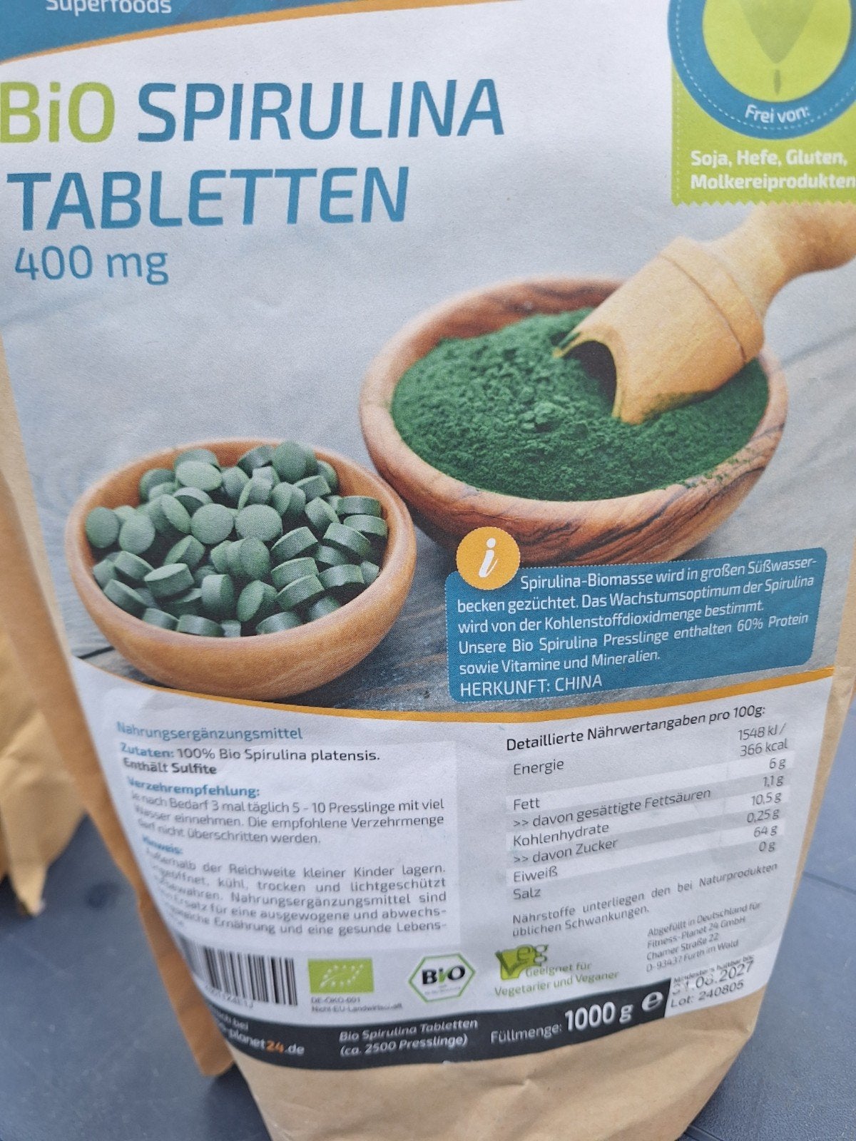 Spirulina tabletten, chlorella tabletten en lithotamne, Ophalen