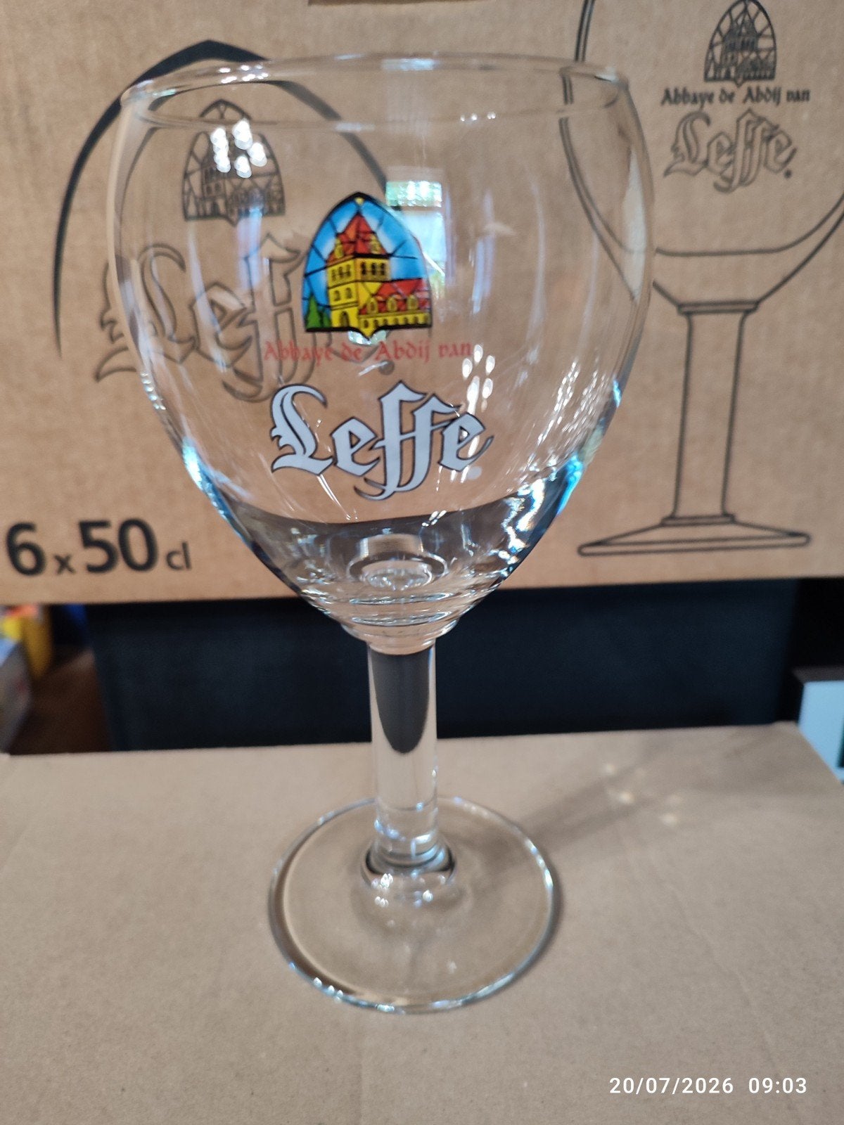 6 verres Leffe 50 cl ., Enlèvement, Comme neuf, Verre ou Verres, Leffe