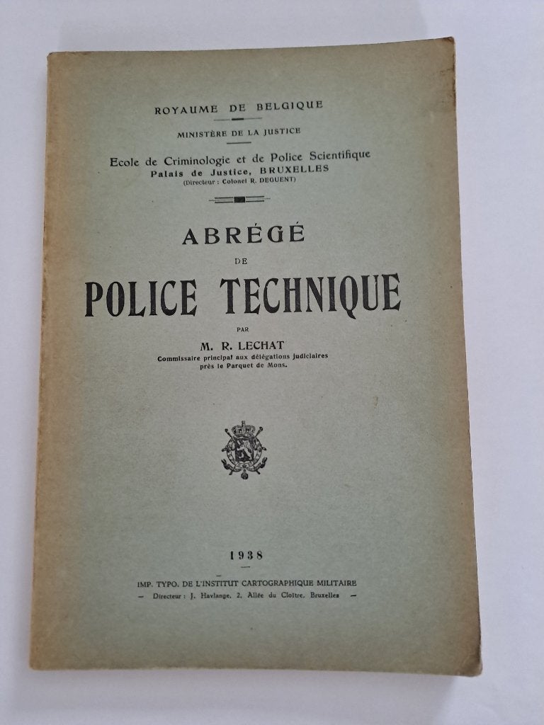 Technique policière, Enlèvement, Utilisé, M.R.Lechat