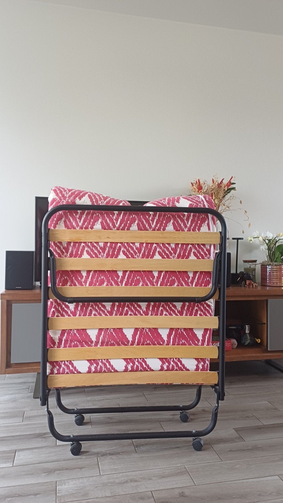 vouwbed opklapbed, Ophalen, Gebruikt, Eenpersoons, Bruin
