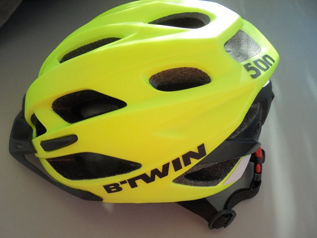 Casque VTT jaune fluo, Enlèvement, Comme neuf, BTwin Décathlon