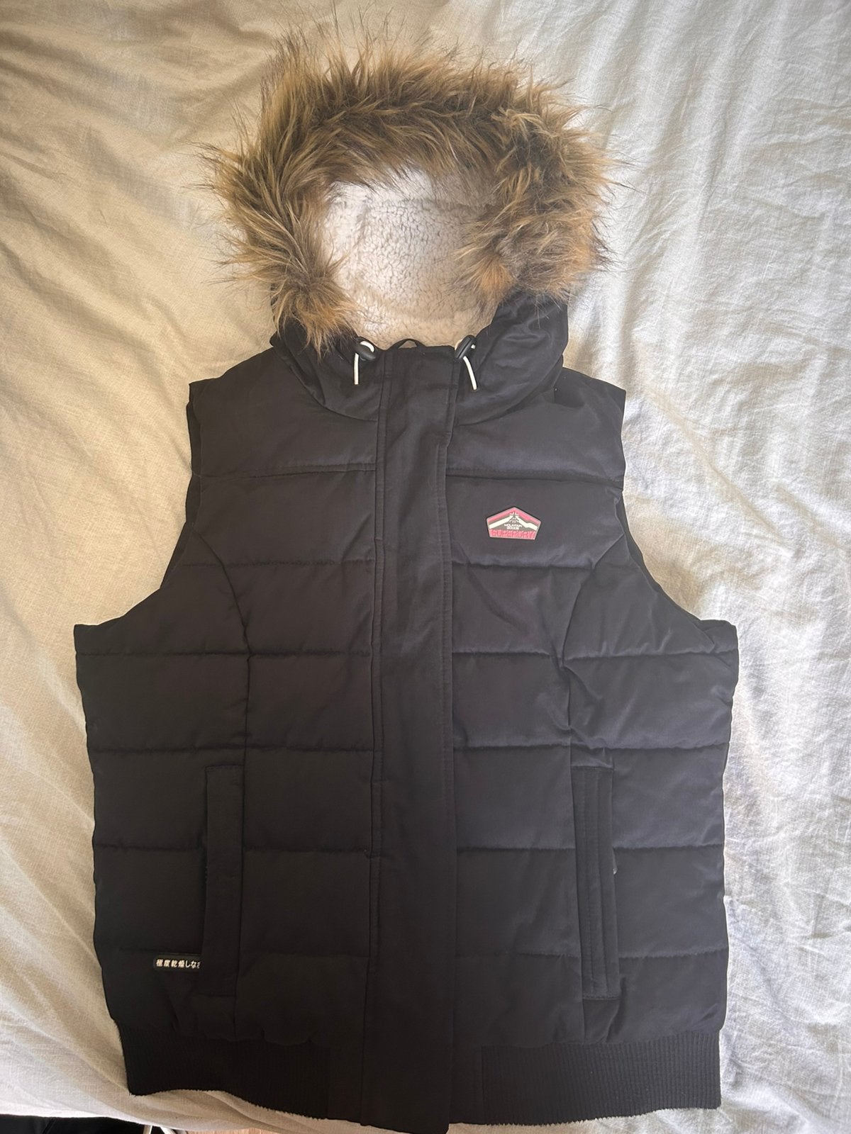 Superdry bodywarmer Hooded Gilet – maat M, Ophalen of Verzenden, Zo goed als nieuw, Maat 38/40 (M), Zwart