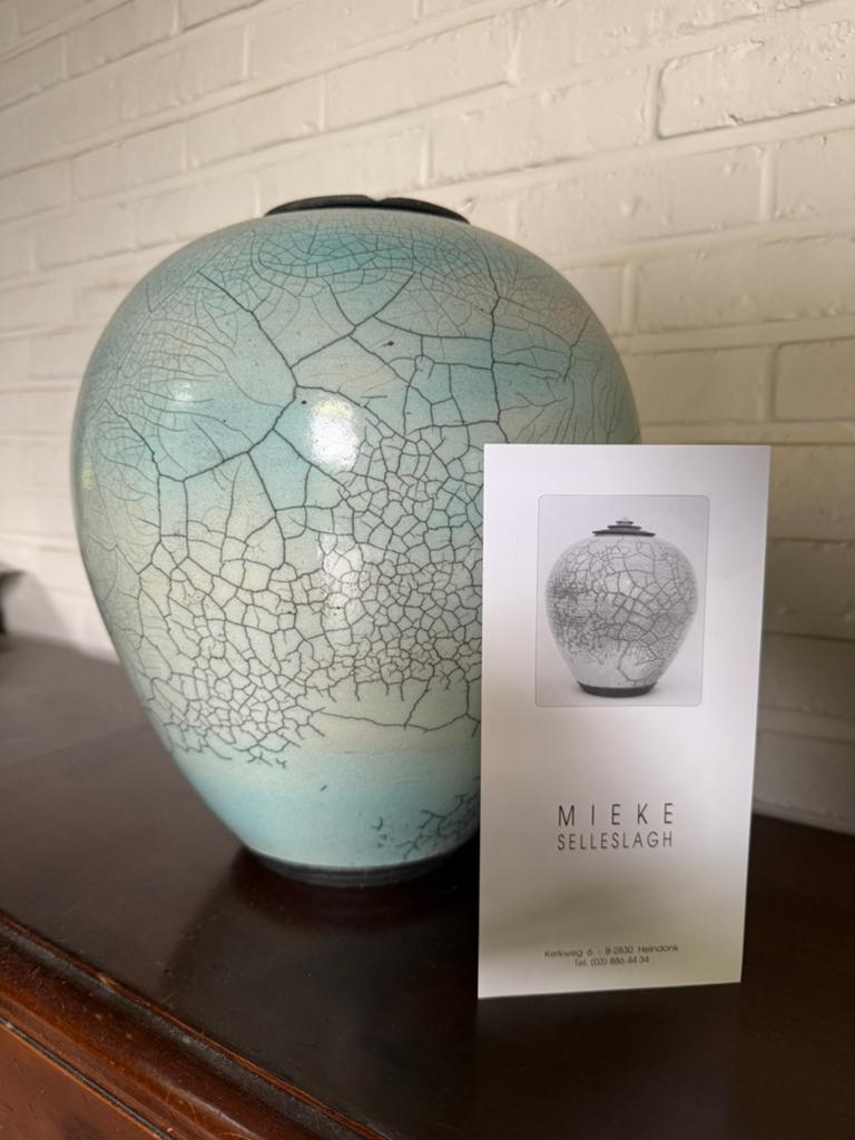 Raku Keramiek Vaas - Mieke Selleslagh, Ophalen