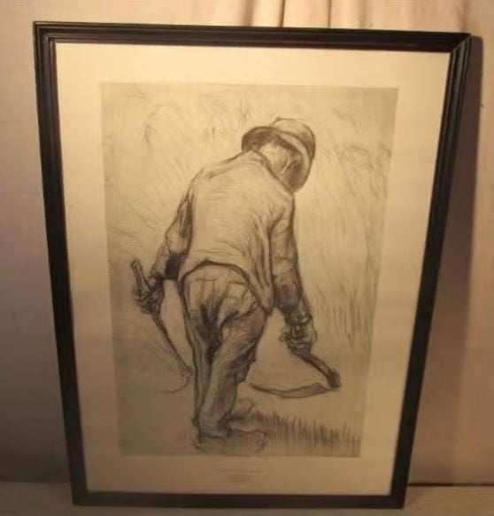 Belle œuvre d'art « Mowing Farmer » - Vincent van Gogh, Enlèvement ou Envoi, Comme neuf, Imprimé, Création originale