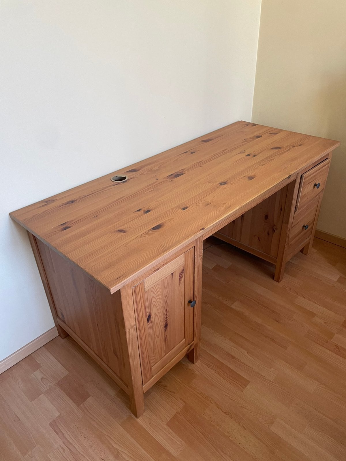 Bureau en bois massif IKEA HEMNES (Brun clair / Pin), Maison & Meubles, Comme neuf, Enlèvement, Brun, IKEA