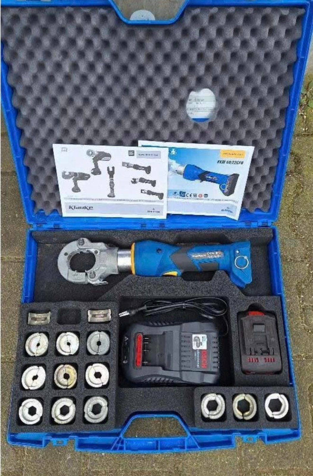 Klauke EKM 6022 CFB 18V Kabelschoenperstang 6-300mm², Doe-het-zelf en Bouw, Ophalen, Zo goed als nieuw