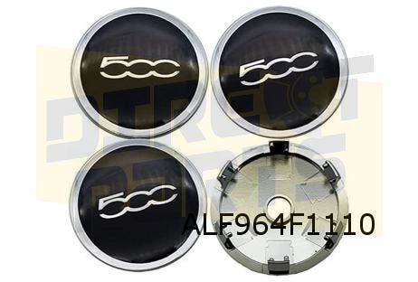 Fiat 500 (9/07-) Naafdekselset Chrome (set van 4 stuks) Orig, -, Verzenden, -, Nieuw