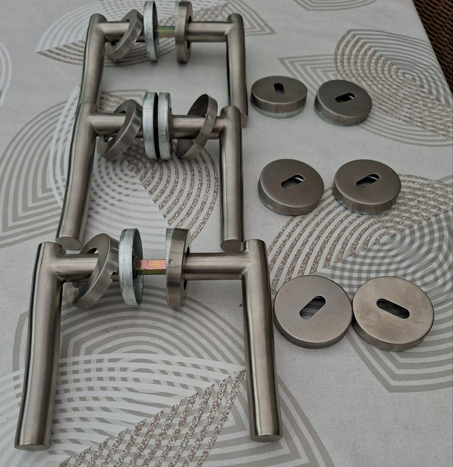3 sets deurklinken in inox, Doe-het-zelf en Bouw, Ophalen