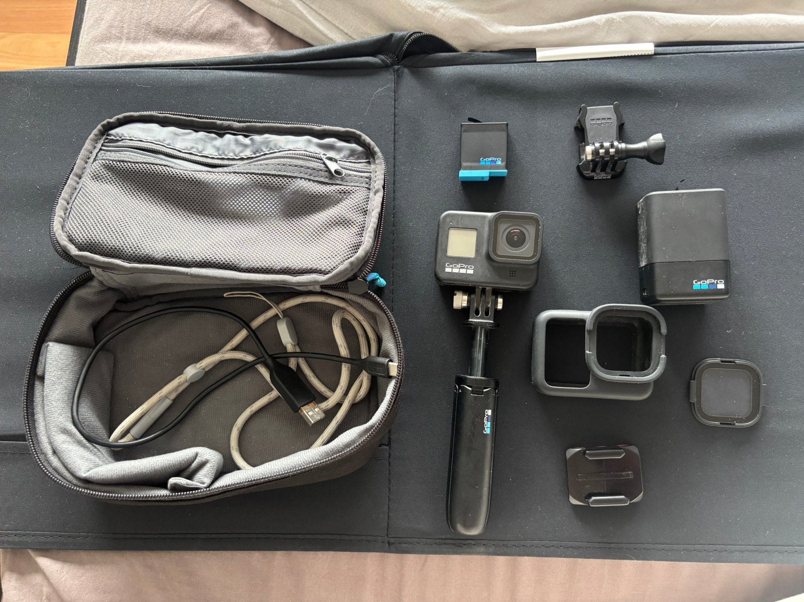 GoPro 8 Black + accessoires, Audio, Tv en Foto, Ophalen, Gebruikt, GoPro