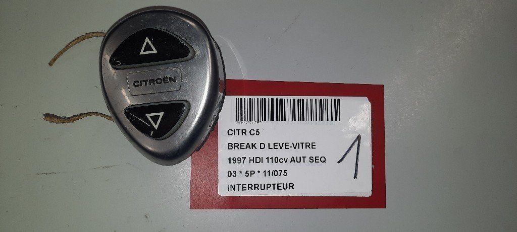SCHAKELAAR Citroën C5 I Break (DE) (9627701677), Gebruikt, Citroën, Mevr. I. Hauben, Rue de l'Espoir 34 34
4030  GRIVEGNÉE, BE